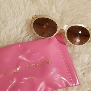 White Betsey Johnson Sunglasses with embellishment